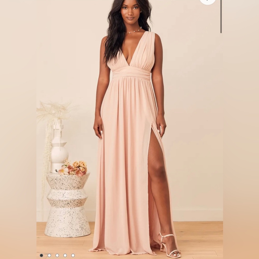 Heavenly hues blush maxi dress